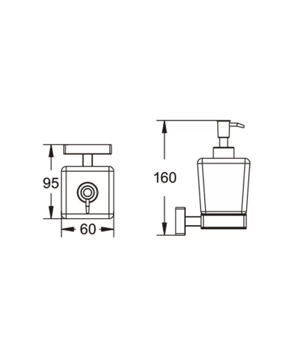 Дозатор для жидкого мыла стеклянный Vieir V5007-C черный