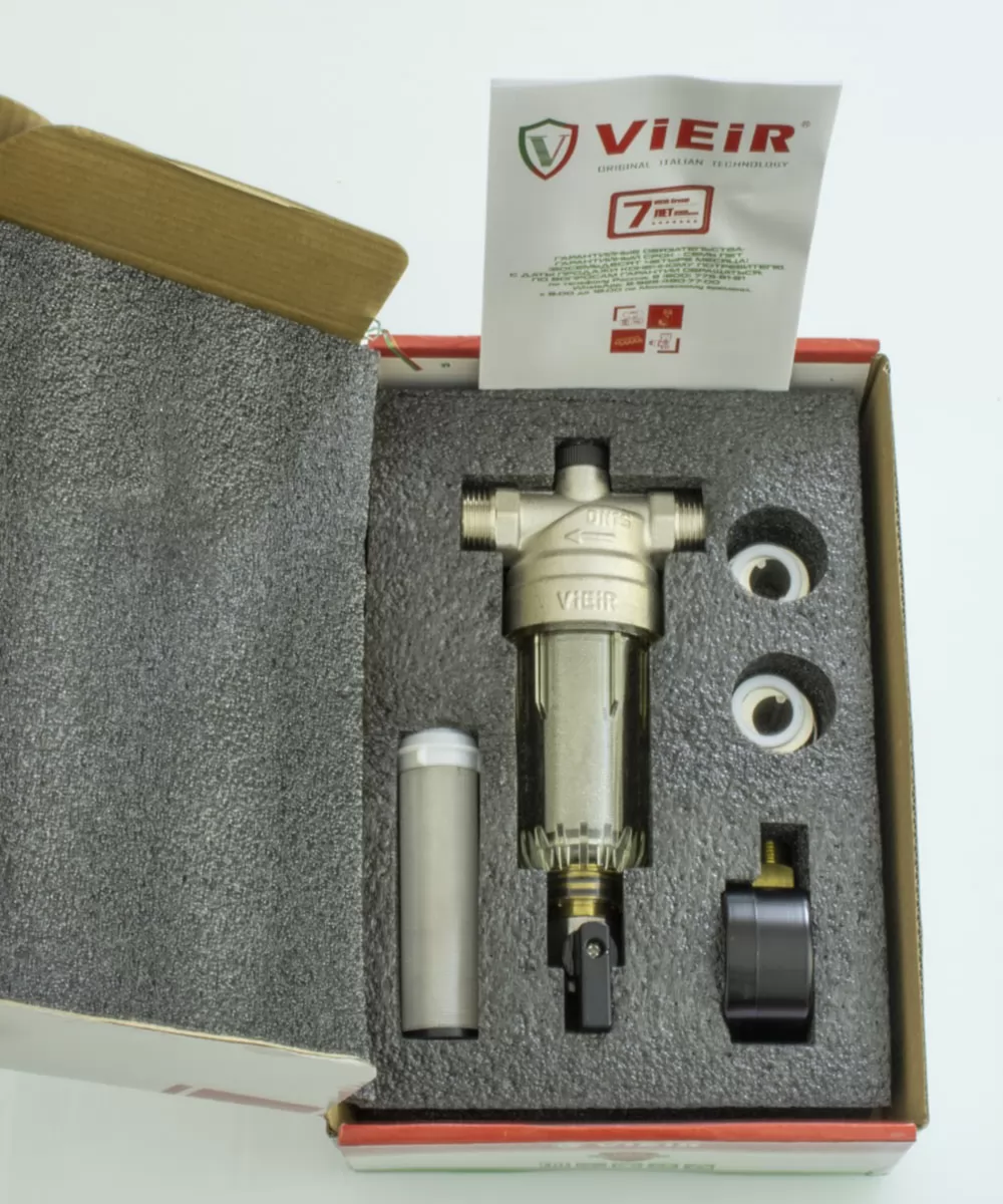Фильтр механической очистки с манометром для холодной воды Vieir JC156-N