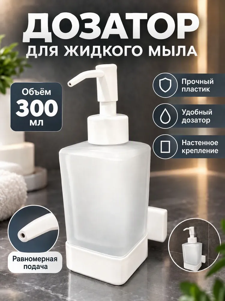 Дозатор жидкого мыла настенный Ganzer GZ88027-F белый — фото 1