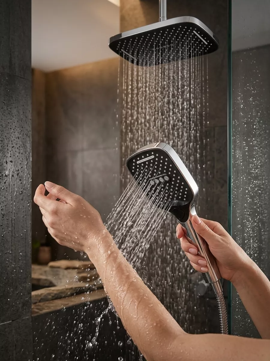 Набор леек тропическая + ручная Hansen HT3020 хром — фото 2