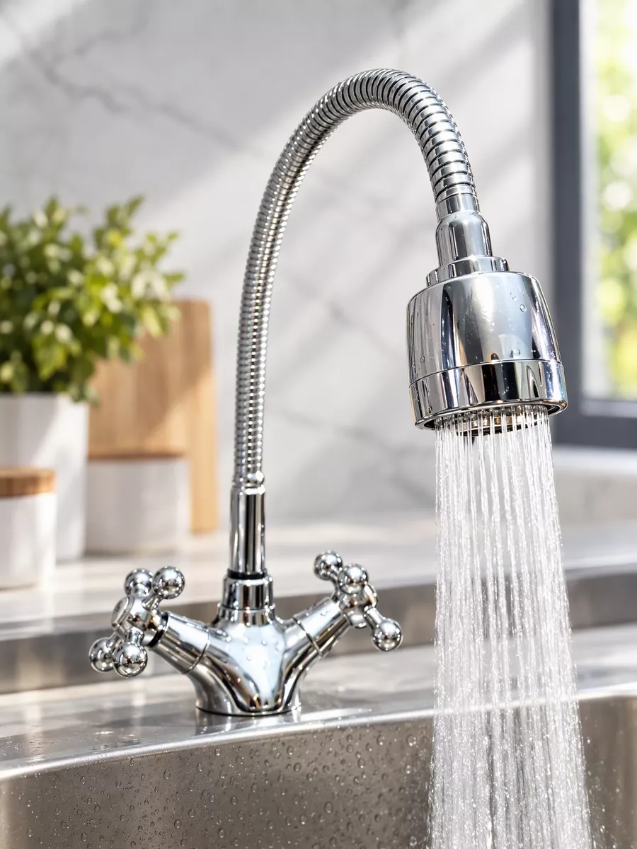 Двухвентильный смеситель для кухни Hansen H52050 хром — фото 3