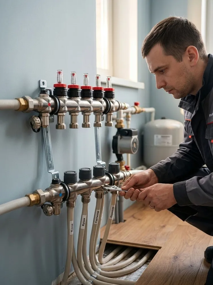 Распределительный коллектор Oventrop Multidis 4 выход-3/4 1404354 — фото 6