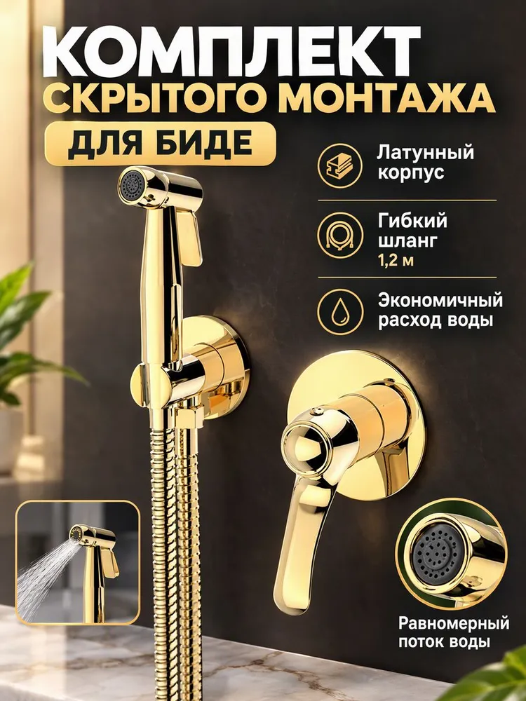 Комплект скрытого монтажа для биде Vieir V413553-E золото — фото 1