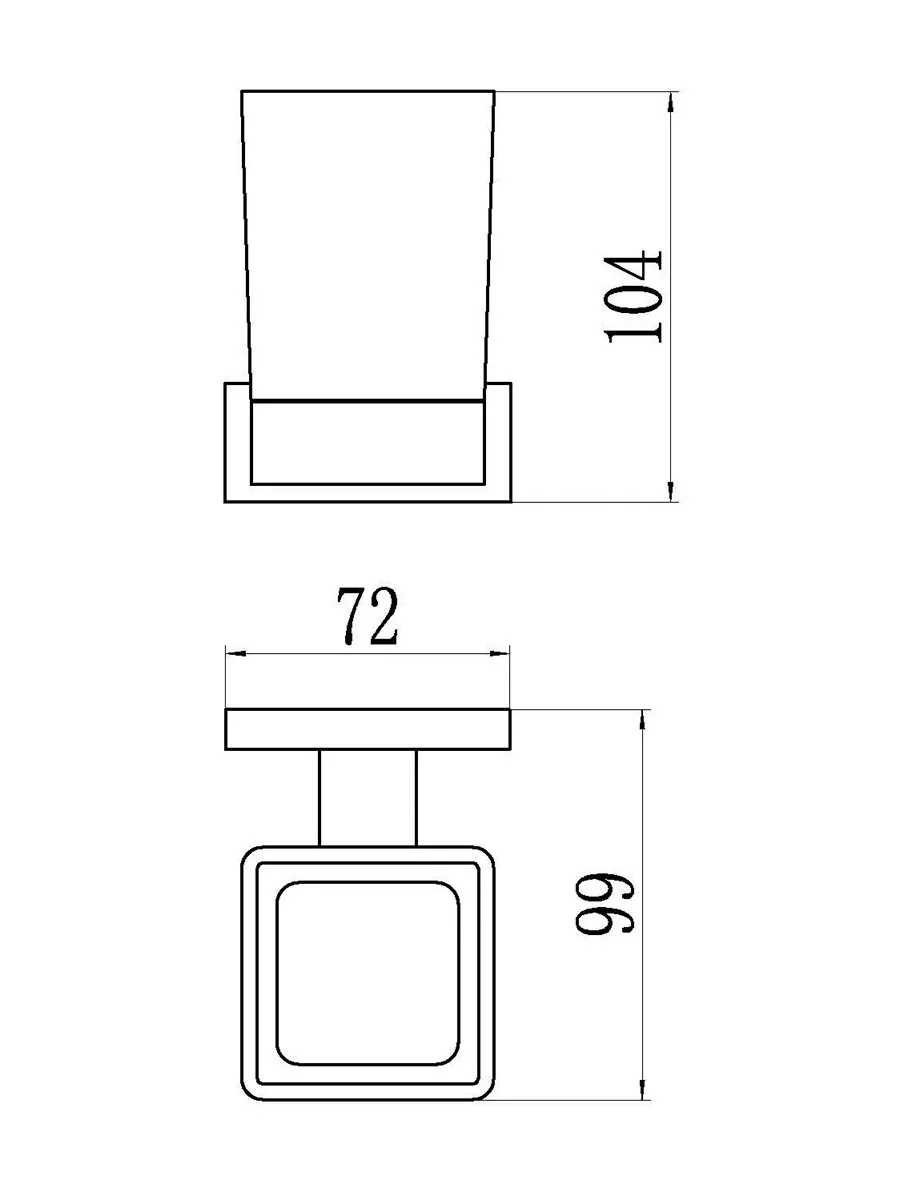 Стакан настенный для зубных щёток Ganzer GZ88060-Q графит — фото 2