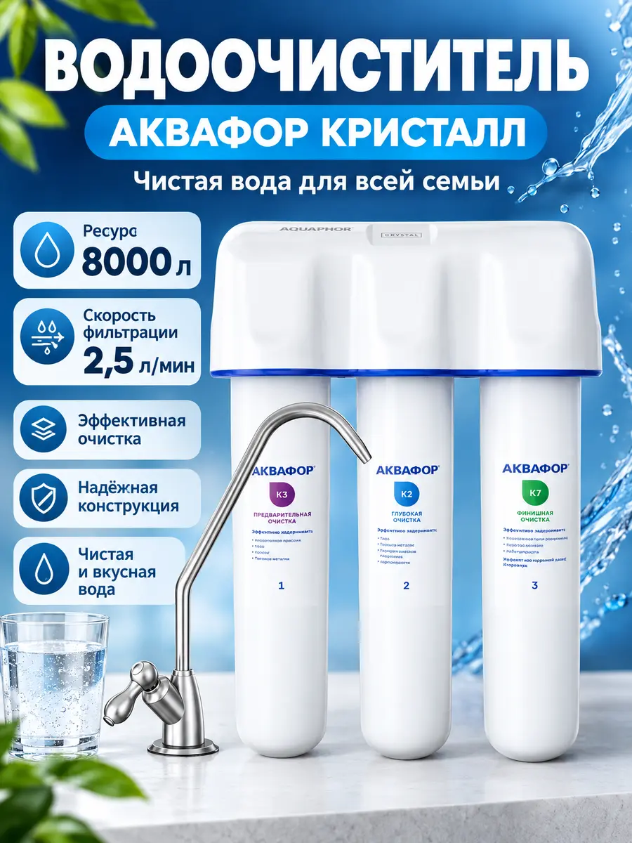 Водоочиститель Аквафор модель Кристалл — фото 1